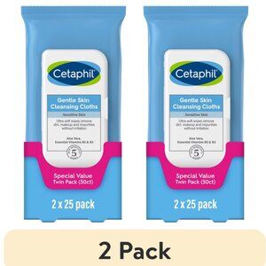 NEW✅2 PACK Cetaphil Gentle Skin Cleansing Cloths, 50ct, Twin Pack